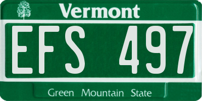 VT license plate EFS497