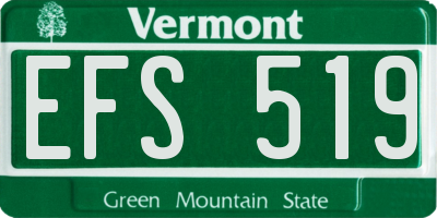 VT license plate EFS519