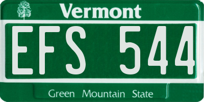 VT license plate EFS544