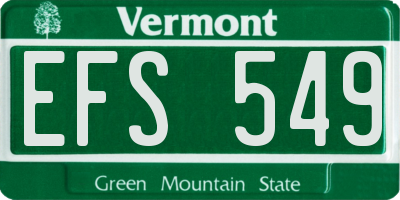 VT license plate EFS549