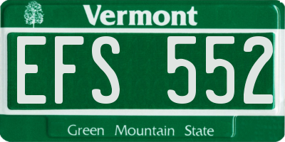 VT license plate EFS552