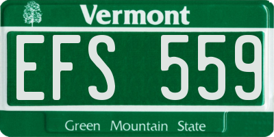VT license plate EFS559