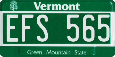 VT license plate EFS565