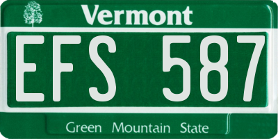 VT license plate EFS587