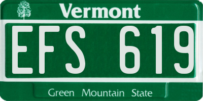 VT license plate EFS619