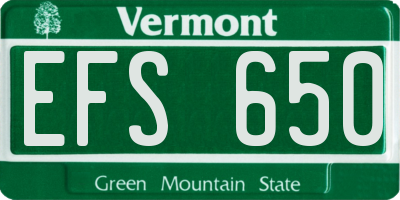 VT license plate EFS650