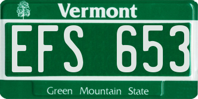 VT license plate EFS653