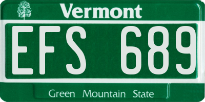 VT license plate EFS689