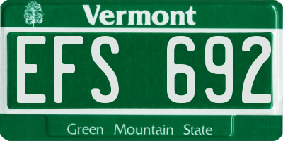 VT license plate EFS692