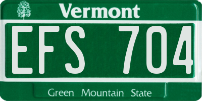 VT license plate EFS704