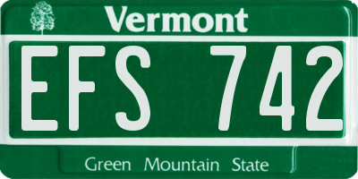 VT license plate EFS742
