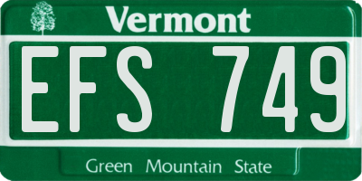 VT license plate EFS749