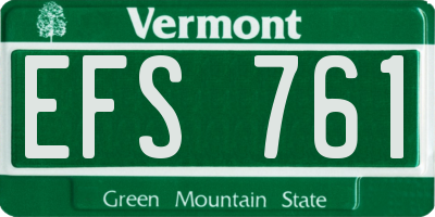 VT license plate EFS761