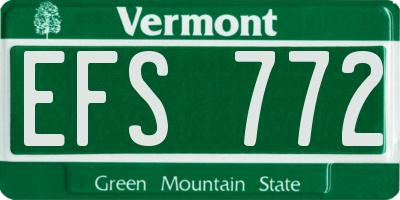 VT license plate EFS772