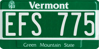 VT license plate EFS775