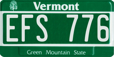 VT license plate EFS776