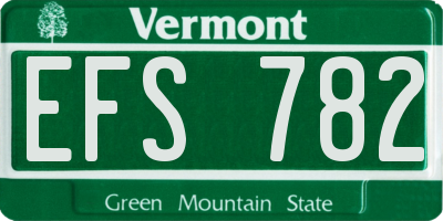 VT license plate EFS782