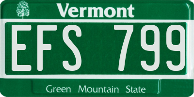 VT license plate EFS799