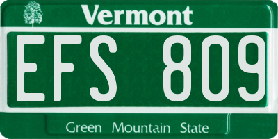 VT license plate EFS809