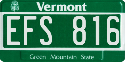 VT license plate EFS816