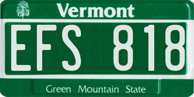 VT license plate EFS818