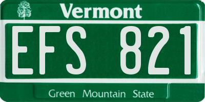 VT license plate EFS821