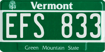 VT license plate EFS833