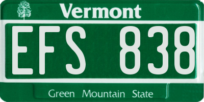 VT license plate EFS838