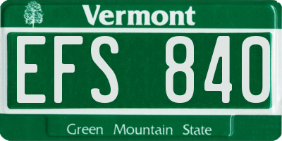 VT license plate EFS840