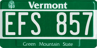 VT license plate EFS857