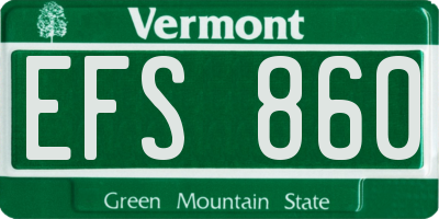 VT license plate EFS860