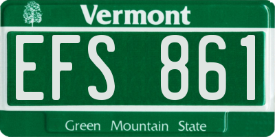 VT license plate EFS861