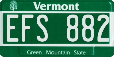 VT license plate EFS882