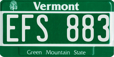 VT license plate EFS883