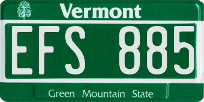 VT license plate EFS885
