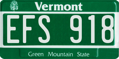 VT license plate EFS918