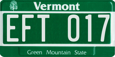 VT license plate EFT017