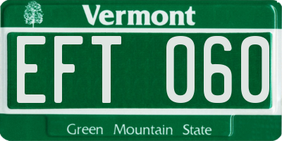 VT license plate EFT060