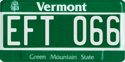 VT license plate EFT066