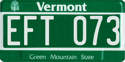 VT license plate EFT073