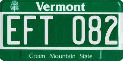VT license plate EFT082
