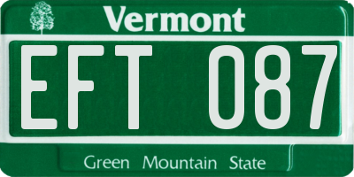 VT license plate EFT087