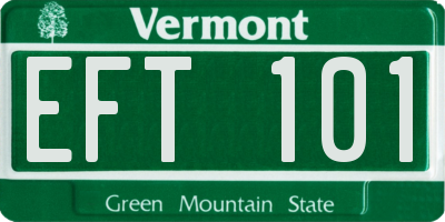 VT license plate EFT101