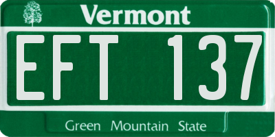 VT license plate EFT137