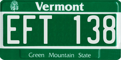 VT license plate EFT138