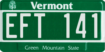 VT license plate EFT141
