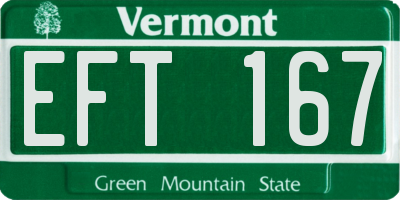 VT license plate EFT167