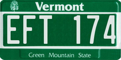 VT license plate EFT174