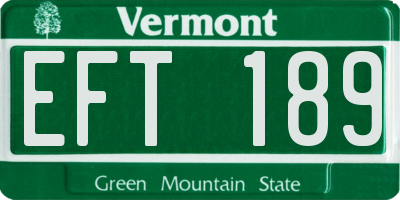 VT license plate EFT189