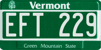 VT license plate EFT229